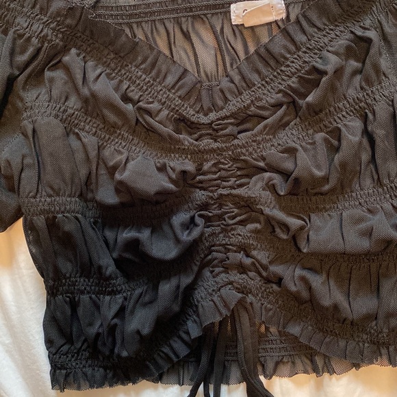 Black Drawstring Top - Picture 2 of 3